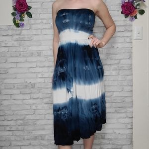 Raviya Blue and White Tie-Dye Summer Dress